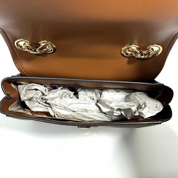 MICHAEL Michael Kors Brown Luggage Logo Parker Medium Convertible Chain Bag New - Picture 8 of 12